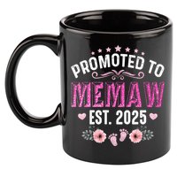 Promoted To Meemaw Est 2025 Soon To Be Mom Mother's Day 11oz C Handle Ceramic Mug