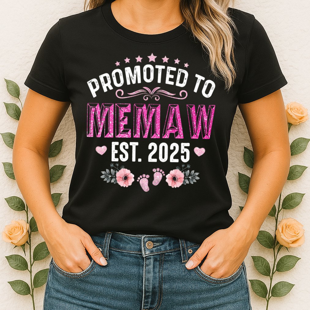 Promoted To Meemaw Est 2025 Soon To Be Mom Mother's Day Womens T-Shirt