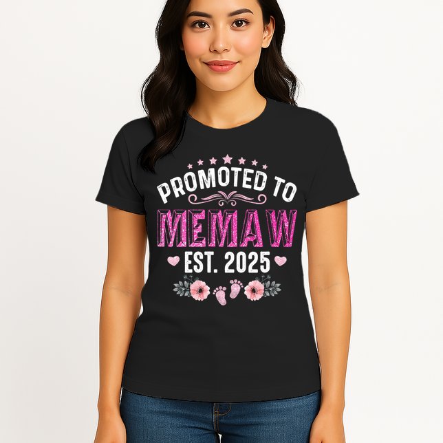 Promoted To Meemaw Est 2025 Soon To Be Mom Mother's Day Womens T-Shirt