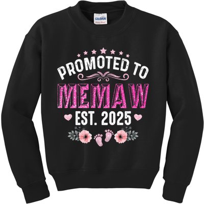 Promoted To Meemaw Est 2025 Soon To Be Mom Mother's Day Kids Sweatshirt