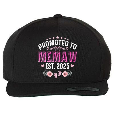 Promoted To Meemaw Est 2025 Soon To Be Mom Mother's Day Wool Snapback Cap