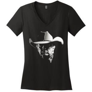 President Trump Mug Shot Women's V-Neck T-Shirt