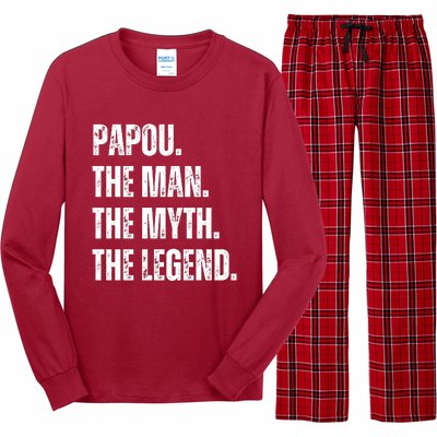 Papou The Man The Myth The Legend Long Sleeve Pajama Set