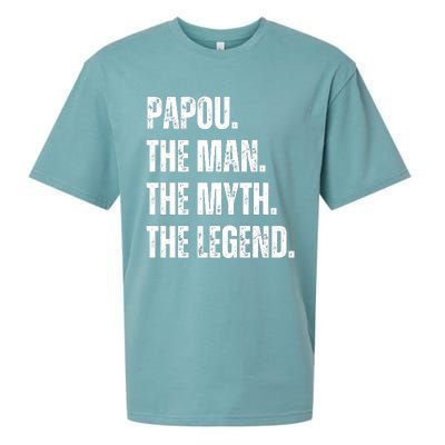 Papou The Man The Myth The Legend Sueded Cloud Jersey T-Shirt