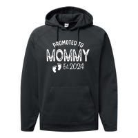 Promoted To Mommy 2024 Soon To Be Mama Funny New Mom Performance Fleece Hoodie