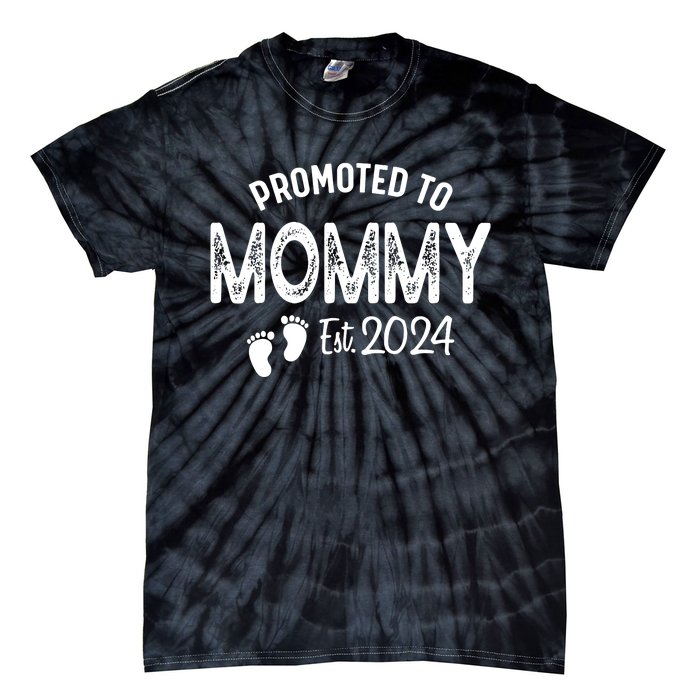 Promoted To Mommy 2024 Soon To Be Mama Funny New Mom Tie-Dye T-Shirt