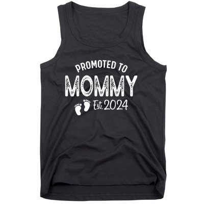 Promoted To Mommy 2024 Soon To Be Mama Funny New Mom Tank Top