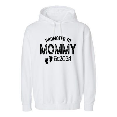 Promoted To Mommy 2024 Soon To Be Mama Funny New Mom Garment-Dyed Fleece Hoodie