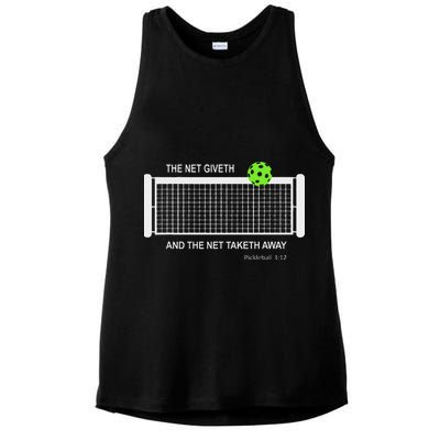 Pickleball The Net Giveth Funny Pickleball Pickleball Lovers Ladies PosiCharge Tri-Blend Wicking Tank