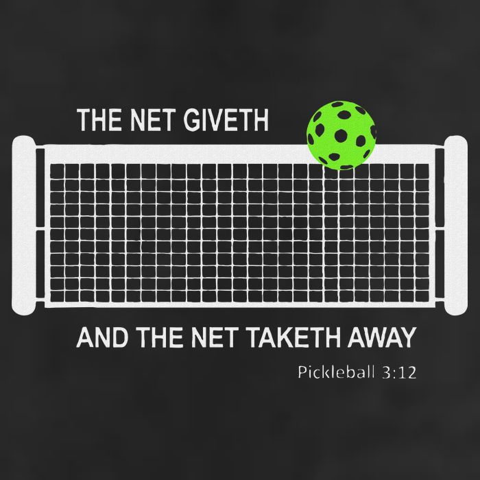 Pickleball The Net Giveth Funny Pickleball Pickleball Lovers 7 Panel Mesh Trucker Snapback Hat