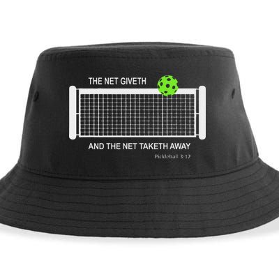 Pickleball The Net Giveth Funny Pickleball Pickleball Lovers Sustainable Bucket Hat