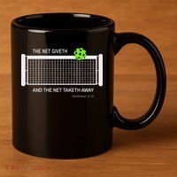 Pickleball The Net Giveth Funny Pickleball Pickleball Lovers 11oz C Handle Ceramic Mug