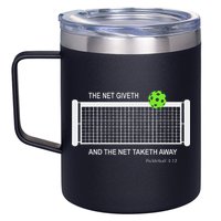 Pickleball The Net Giveth Funny Pickleball Pickleball Lovers 12oz Stainless Steel Coffee Mug