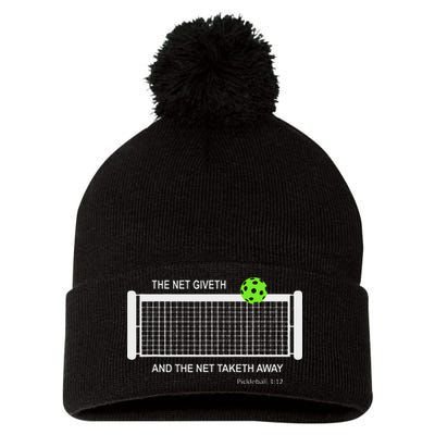 Pickleball The Net Giveth Funny Pickleball Pickleball Lovers Pom Pom 12in Knit Beanie