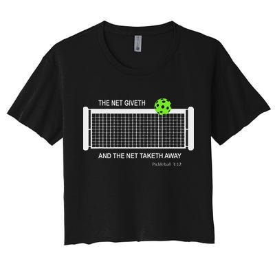 Pickleball The Net Giveth Funny Pickleball Pickleball Lovers Crop Top