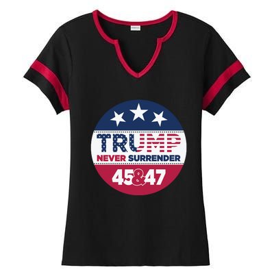 Pro Trump Never Surrender Vote Election 2024 Ladies Halftime Notch Neck Tee