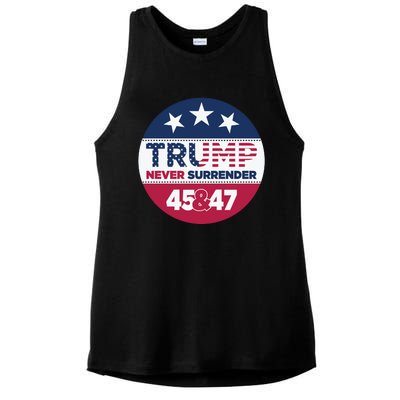 Pro Trump Never Surrender Vote Election 2024 Ladies PosiCharge Tri-Blend Wicking Tank