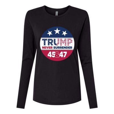 Pro Trump Never Surrender Vote Election 2024 Womens Cotton Relaxed Long Sleeve T-Shirt