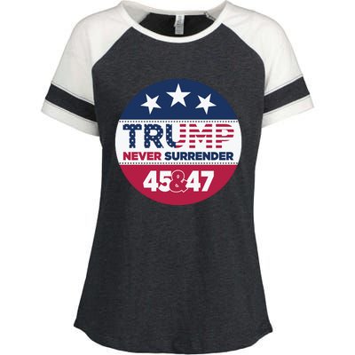 Pro Trump Never Surrender Vote Election 2024 Enza Ladies Jersey Colorblock Tee