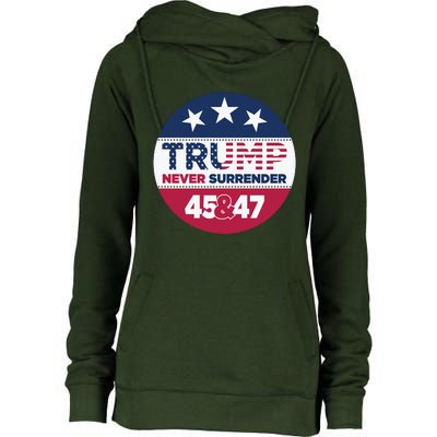 Pro Trump Never Surrender Vote Election 2024 Womens Funnel Neck Pullover Hood