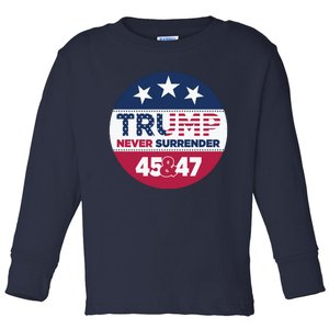 Pro Trump Never Surrender Vote Election 2024 Toddler Long Sleeve Shirt