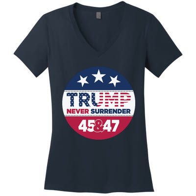 Pro Trump Never Surrender Vote Election 2024 Women's V-Neck T-Shirt