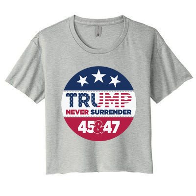 Pro Trump Never Surrender Vote Election 2024 Women's Crop Top Tee