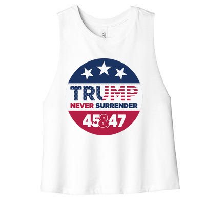 Pro Trump Never Surrender Vote Election 2024 Women's Racerback Cropped Tank