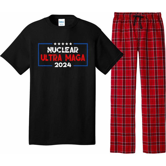 Pro Trump Nuclear Ultra Maga American Flag Vintage Pajama Set