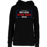 Pro Trump Nuclear Ultra Maga American Flag Vintage Womens Funnel Neck Pullover Hood