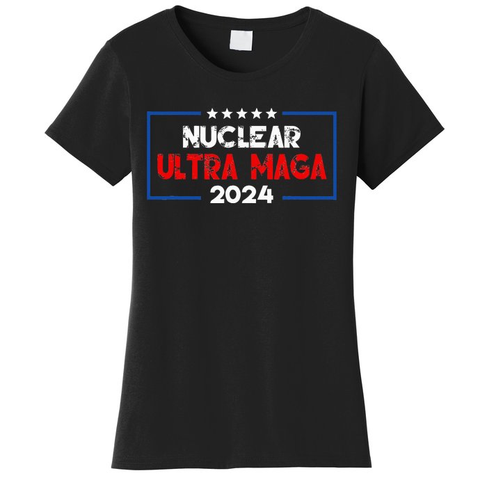 Pro Trump Nuclear Ultra Maga American Flag Vintage Women's T-Shirt