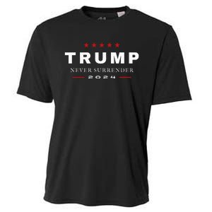 President Trump Never Surrender 2024 Maga Cooling Performance Crew T-Shirt