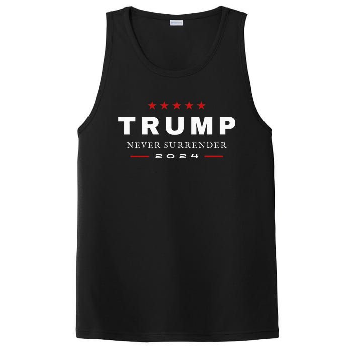 President Trump Never Surrender 2024 Maga PosiCharge Competitor Tank