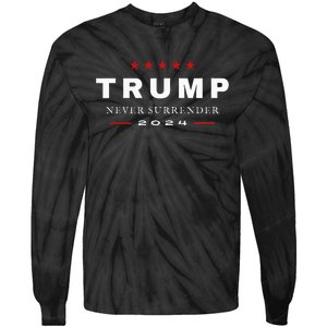 President Trump Never Surrender 2024 Maga Tie-Dye Long Sleeve Shirt