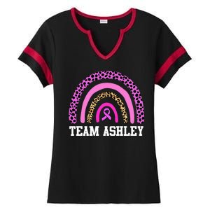 Personalize Team Name Custom Breast Cancer Ladies Halftime Notch Neck Tee