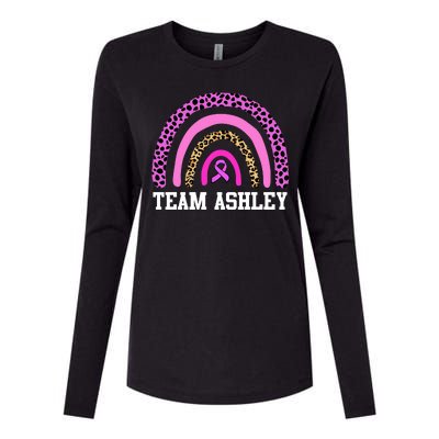 Personalize Team Name Custom Breast Cancer Womens Cotton Relaxed Long Sleeve T-Shirt