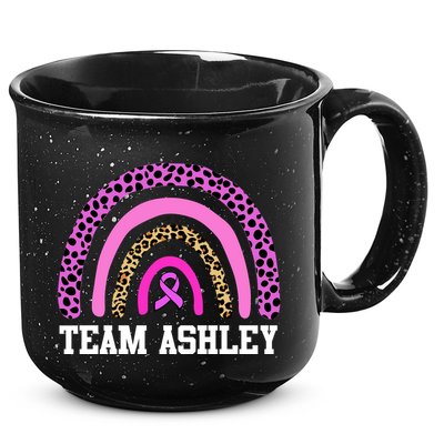 Personalize Team Name Custom Breast Cancer 15oz Campfire Ceramic Mug