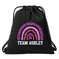 Personalize Team Name Custom Breast Cancer Drawstring Bag
