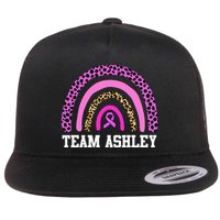 Personalize Team Name Custom Breast Cancer Flat Bill Trucker Hat