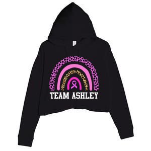 Personalize Team Name Custom Breast Cancer Crop Fleece Hoodie