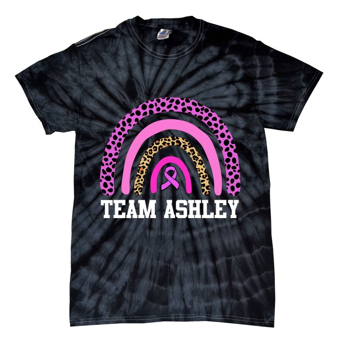 Personalize Team Name Custom Breast Cancer Tie-Dye T-Shirt