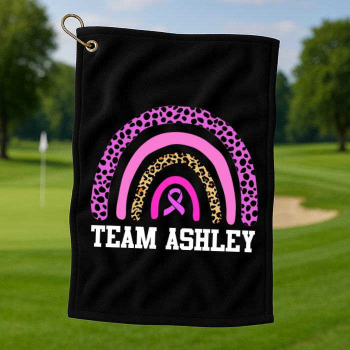 Personalize Team Name Custom Breast Cancer Golf Towel
