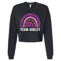 Personalize Team Name Custom Breast Cancer Cropped Pullover Crew