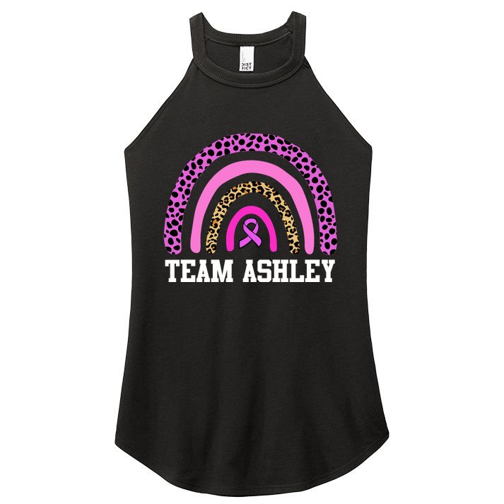 Personalize Team Name Custom Breast Cancer Women's Perfect Tri Rocker Tank