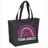 Personalize Team Name Custom Breast Cancer Zip Tote Bag