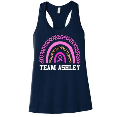 Personalize Team Name Custom Breast Cancer Women's Racerback Tank