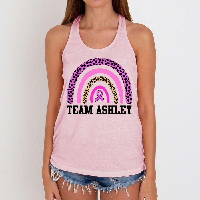 Personalize Team Name Custom Breast Cancer Women's Knotted Racerback Tank