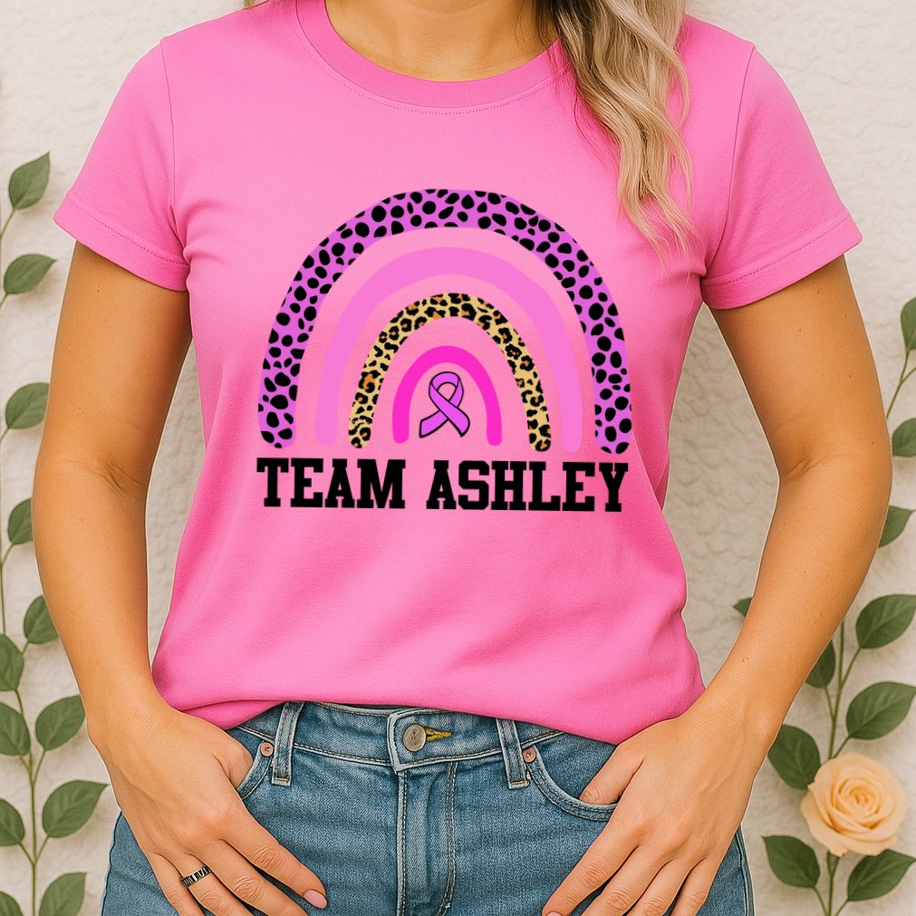 Personalize Team Name Custom Breast Cancer Womens T-Shirt