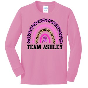 Personalize Team Name Custom Breast Cancer Kids Long Sleeve Shirt