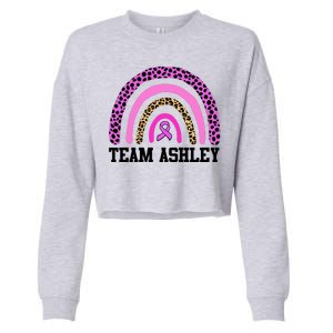 Personalize Team Name Custom Breast Cancer Cropped Pullover Crew